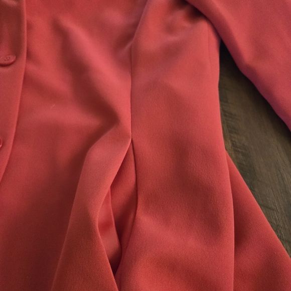 EVAN PICONE 2 Peice Pant Suit Set High Waist 3 Button Blazer Coral Red - Picture 7 of 10